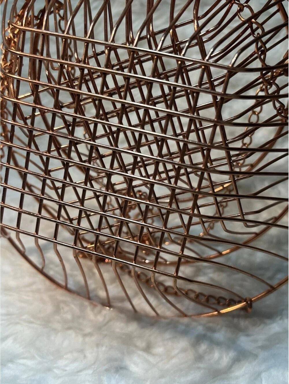 Vintage Three-Tier copper Hanging Wire Basket